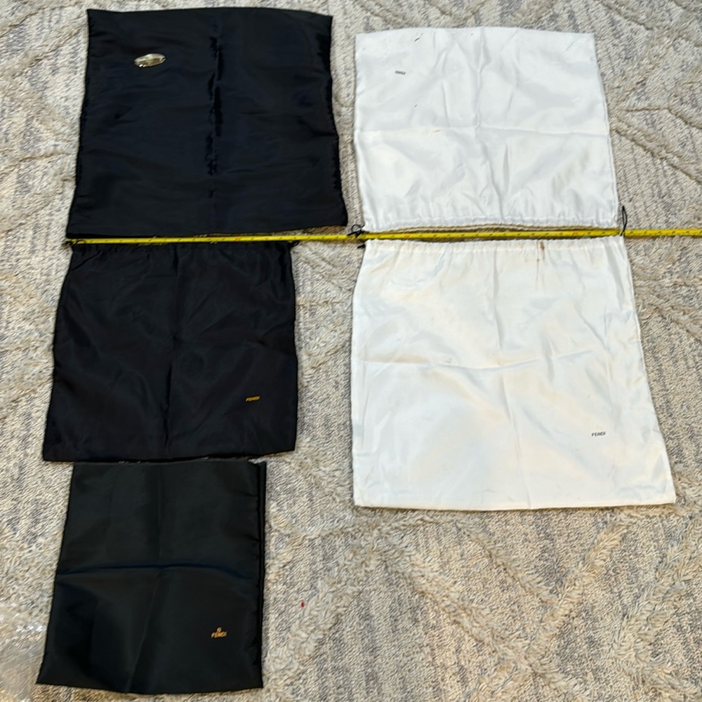 Authentic Fendi set of 5 satin dust bags